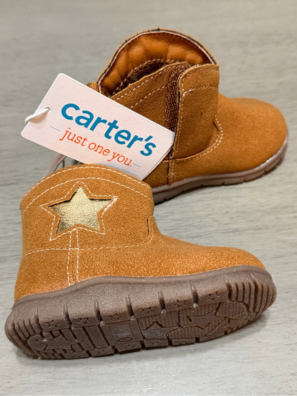 Carter's Tan Suede Toddler Star Boots